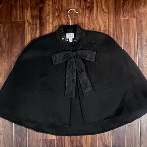 Prabal Gurung (Neiman Marcus) Black Cape with Bow Detail